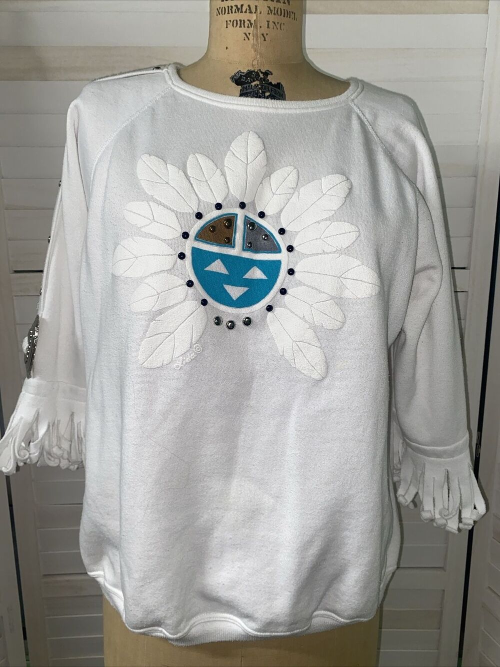 Vintage 80s 90s Lida Women’s Southwest Native American Sweatshirt USA Made Large